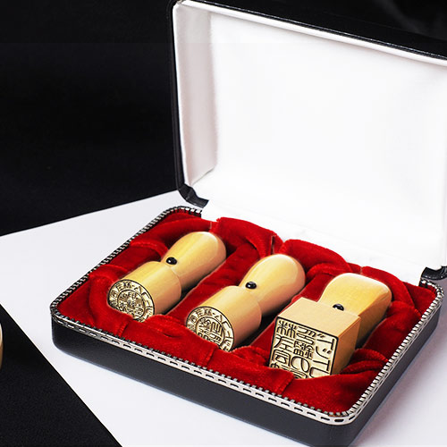 法人印鑑 牛角色上グランセット | 代表者印(丸天丸18mm):角印(角天丸24mm) 法人印鑑 牛角色上コンパクトセット | 代表者印(丸天丸18mm):